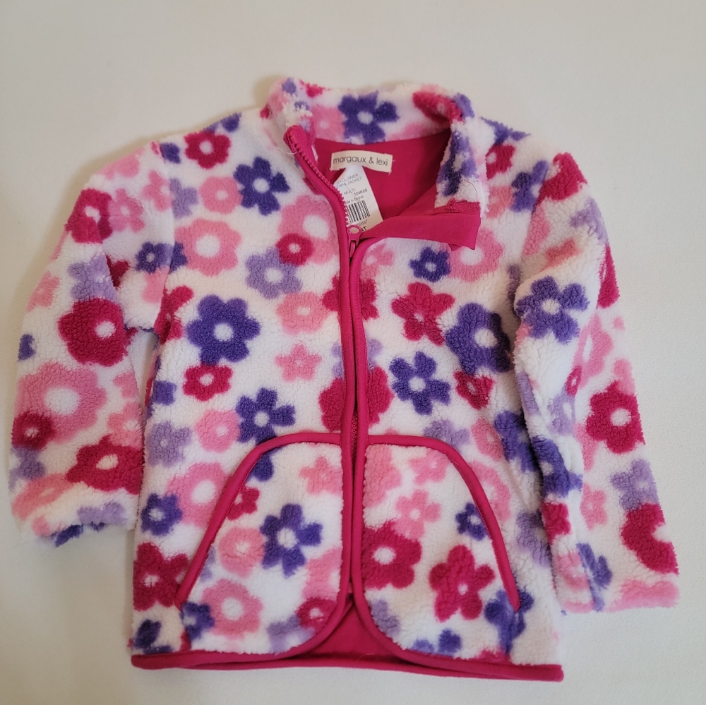 Margaux & Lexi. Floral Fleece Jacket. 4T